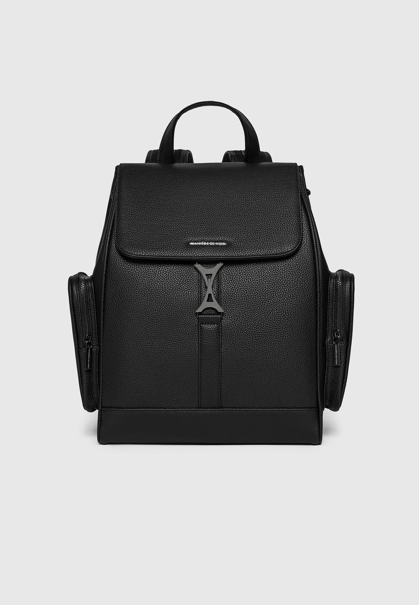 Maloe pebbled leather backpack in black