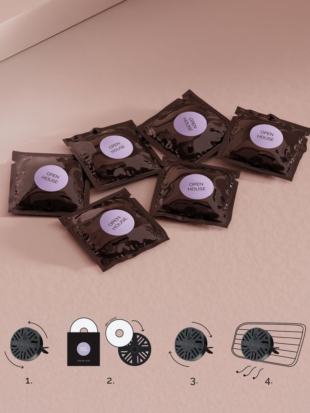 Six car fragrance refill discs