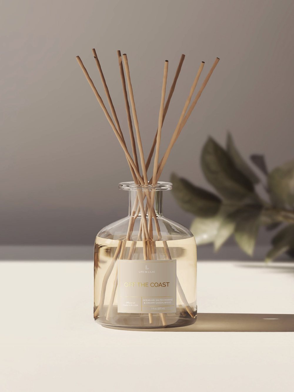 Off The Coast reed diffuser in a glass bottle
