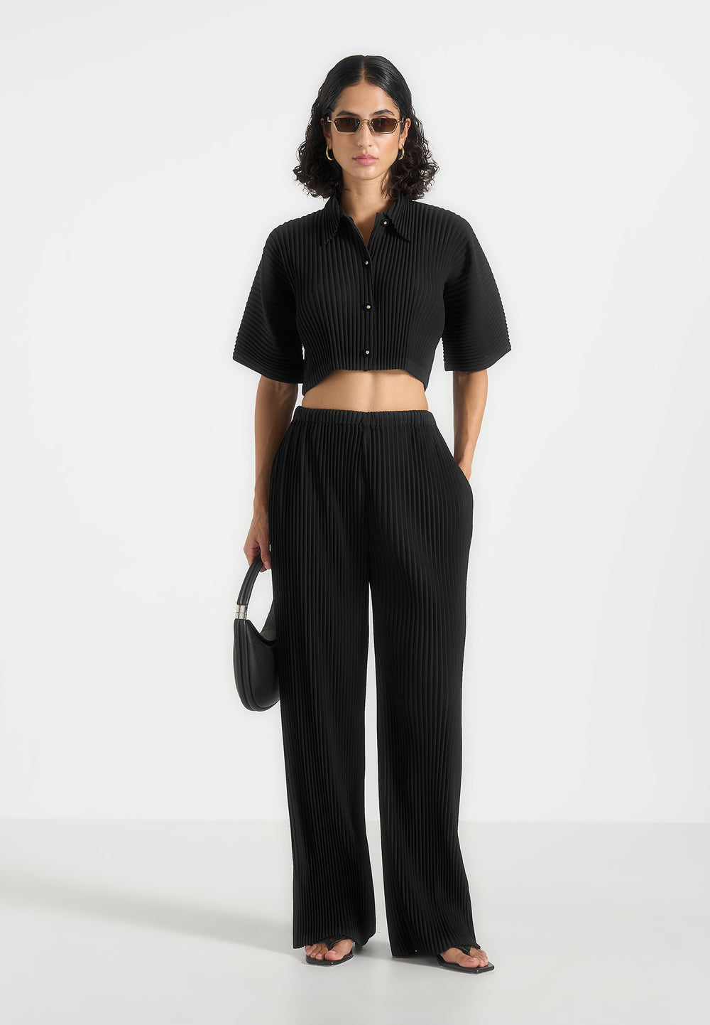 Wide Leg Trousers in black